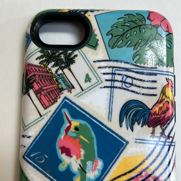 Vera Bradley Hybrid Case for iPhone 8 - in fun retired Cuban Stamps pattern! - Picture 4 of 5